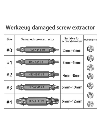 Damaged Screw Extractor - Remover for Stripped Head Screws Nuts & Bolts, Drill Bit Tools for Easy Removal of Rusty & Broken Hardware,