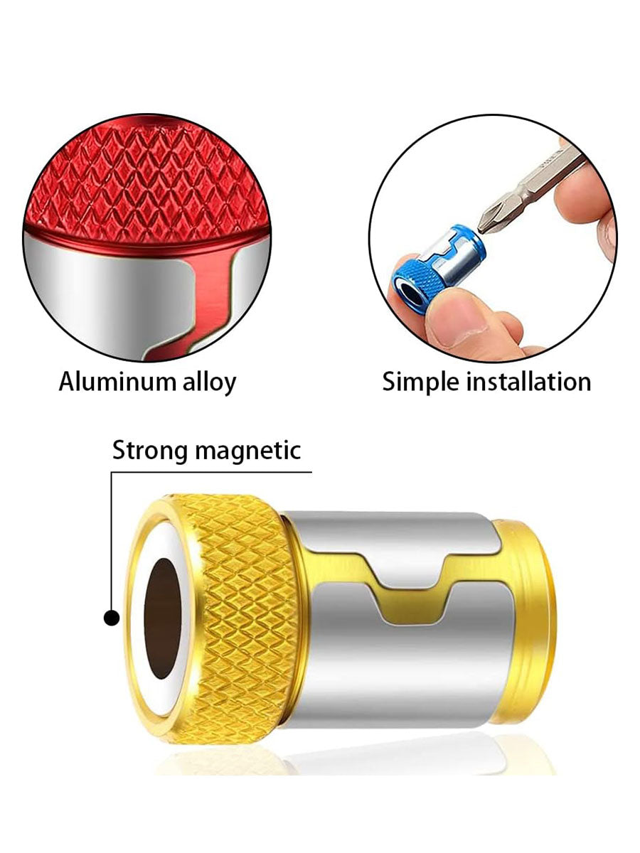 Magnetic Screw Ring Metal Bit Magnetizer Ring Screw Magnetic Holders, Applied to 1/4 Inch/ 6.35 mm Hex Screwdriver and Power Bits