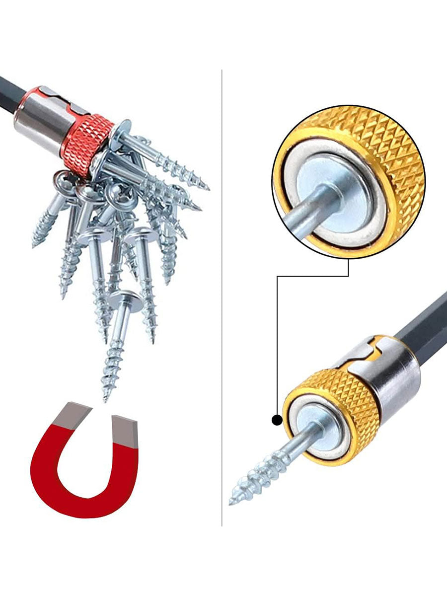 Magnetic Screw Ring Metal Bit Magnetizer Ring Screw Magnetic Holders, Applied to 1/4 Inch/ 6.35 mm Hex Screwdriver and Power Bits