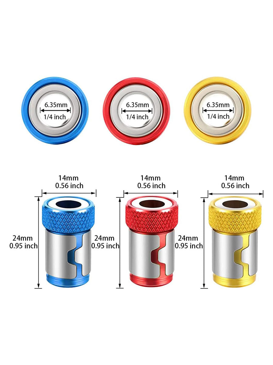 Magnetic Screw Ring Metal Bit Magnetizer Ring Screw Magnetic Holders, Applied to 1/4 Inch/ 6.35 mm Hex Screwdriver and Power Bits